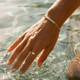 Pearl Ring Gold Plated Bar Bracelet Engraved