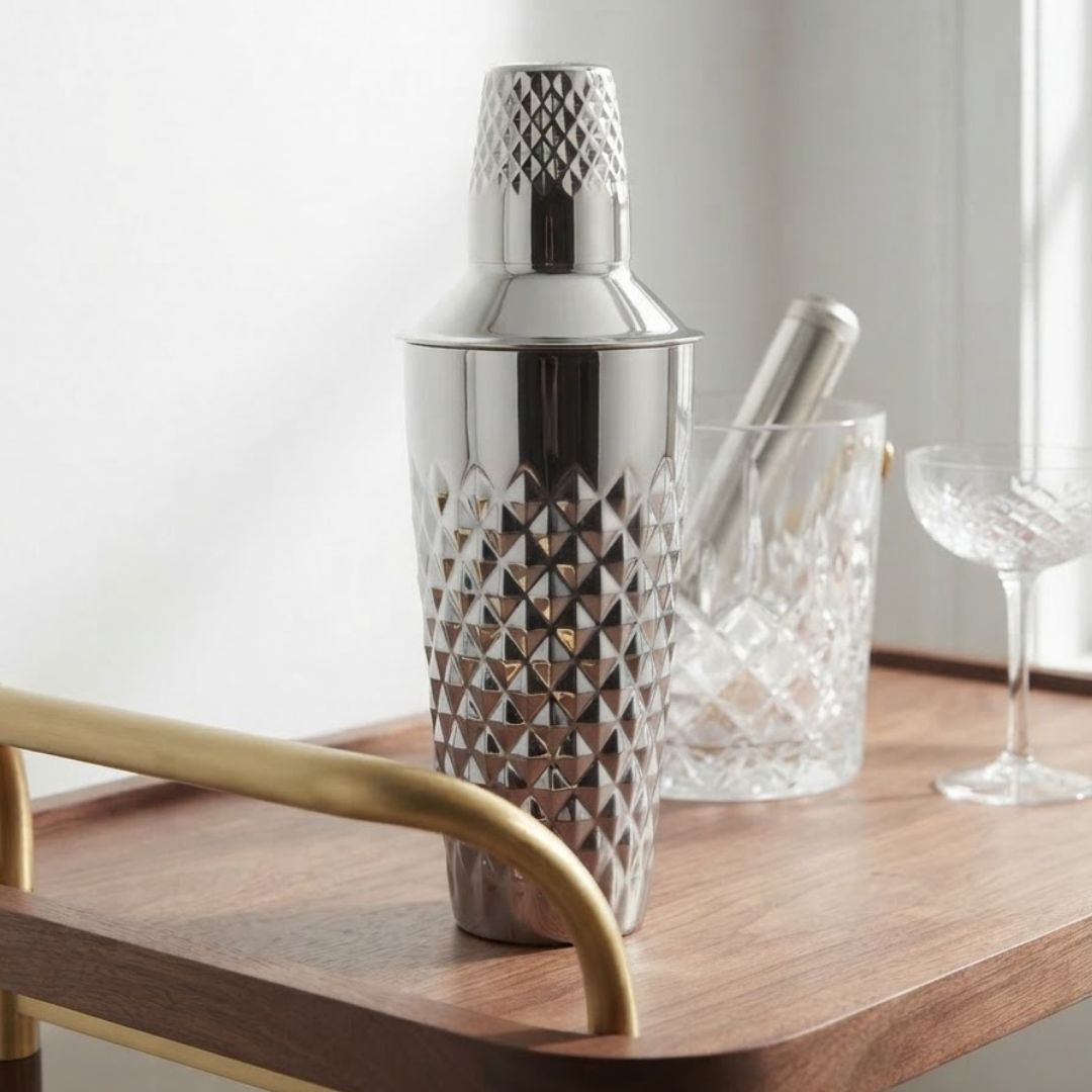 Personalised Viski Faceted Crystal Cocktail Shaker 