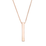 Rose gold block bar necklace
