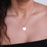 Rose Gold Heart Tag Necklace