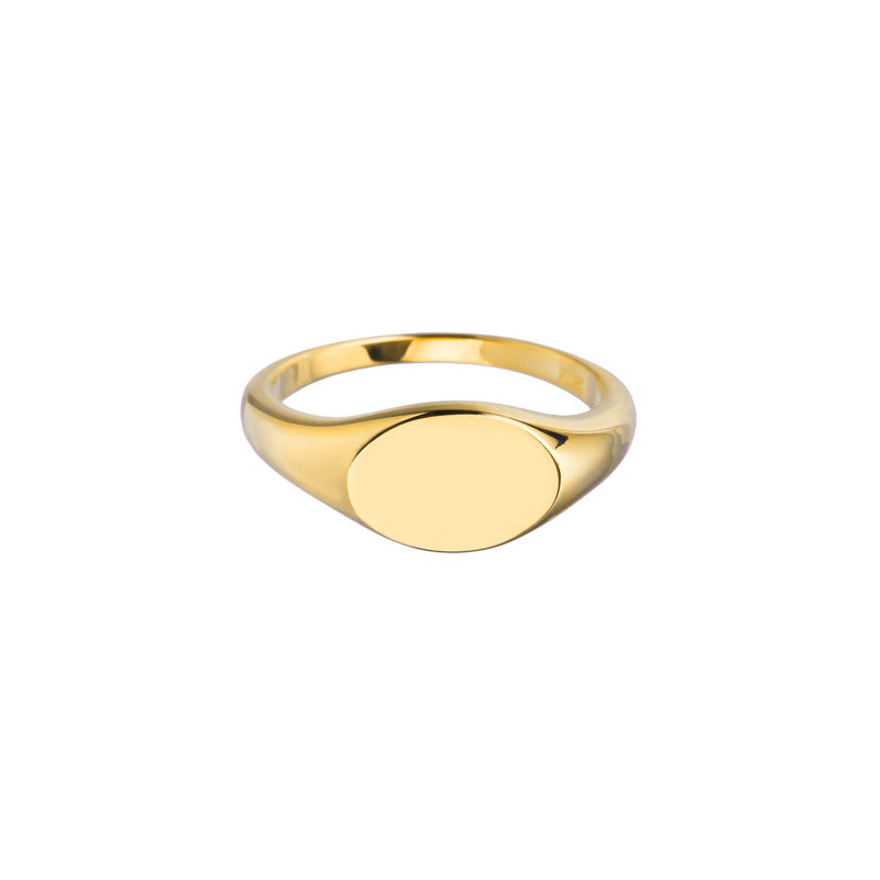 engraved womens gold signet ring