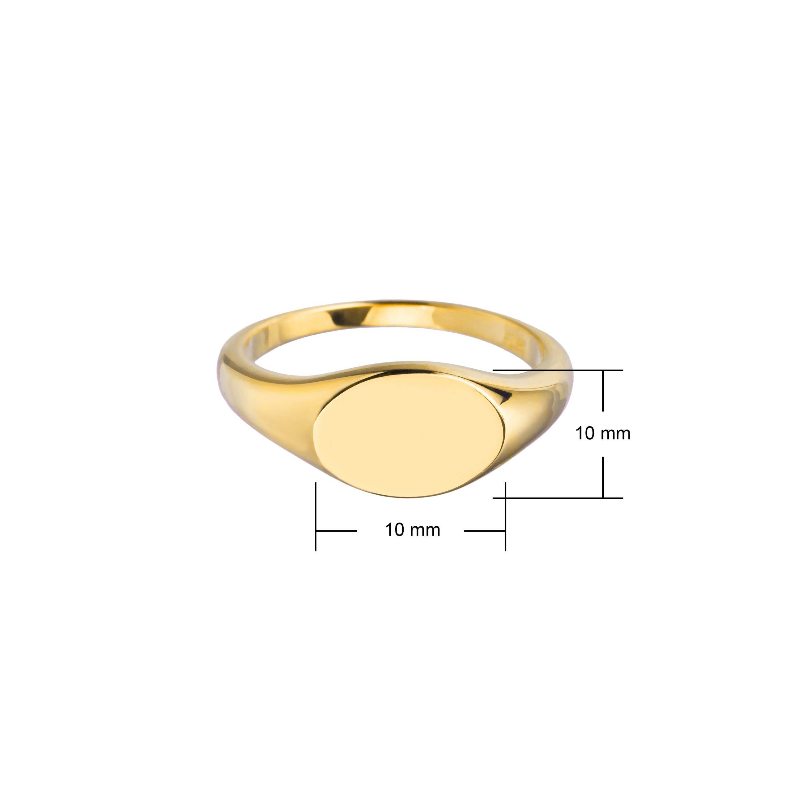 womens gold signet ring dimensions