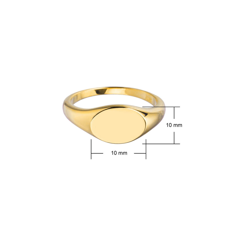 womens gold signet ring dimensions