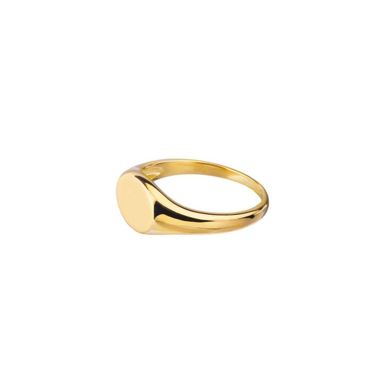 womens gold signet ring side view