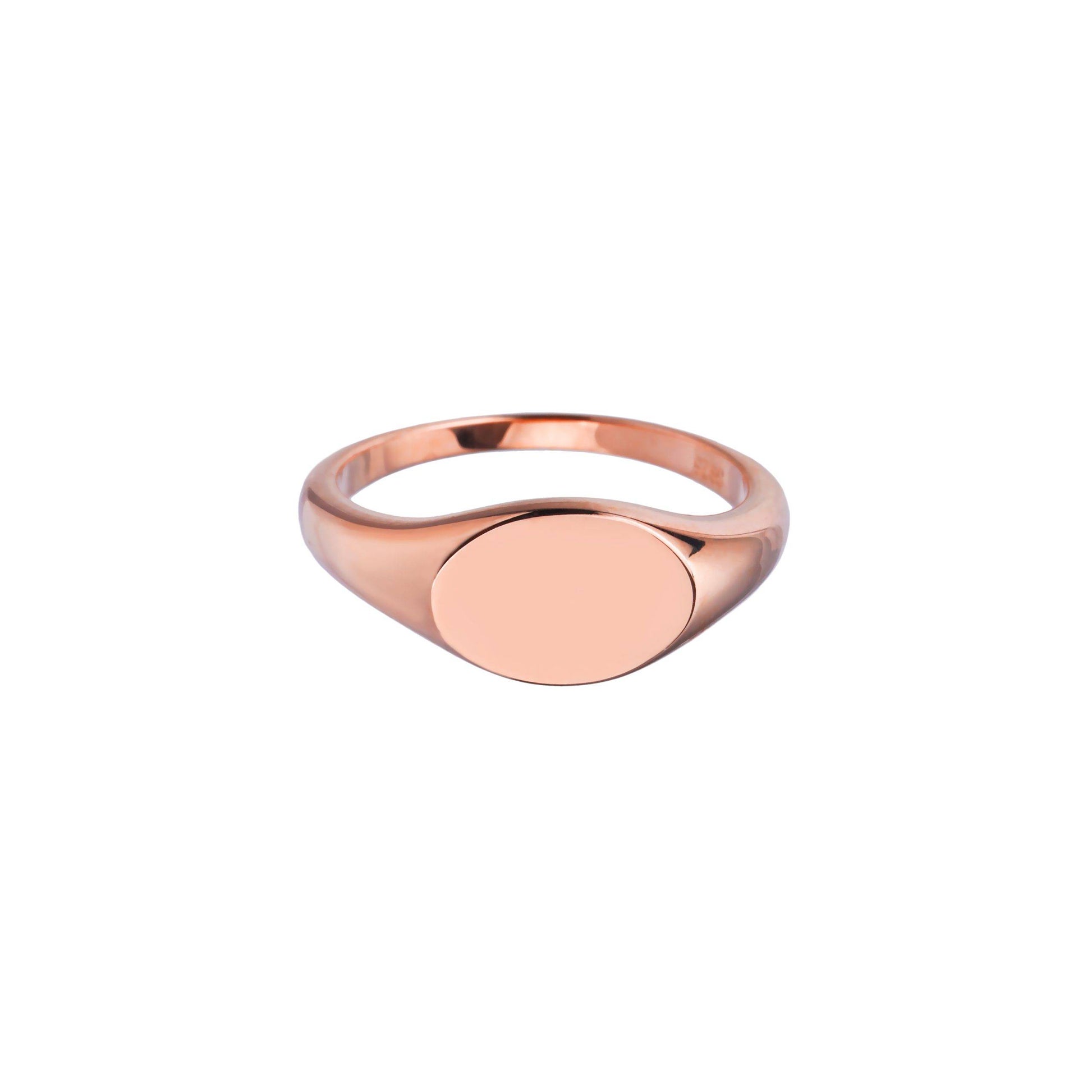 engraved rose gold womens signet ring