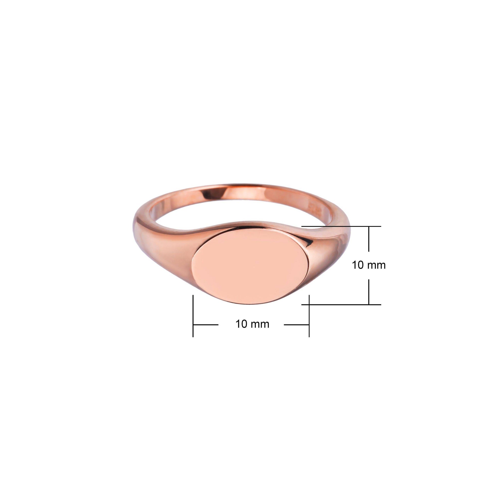 personalise this rose gold womens signet ring