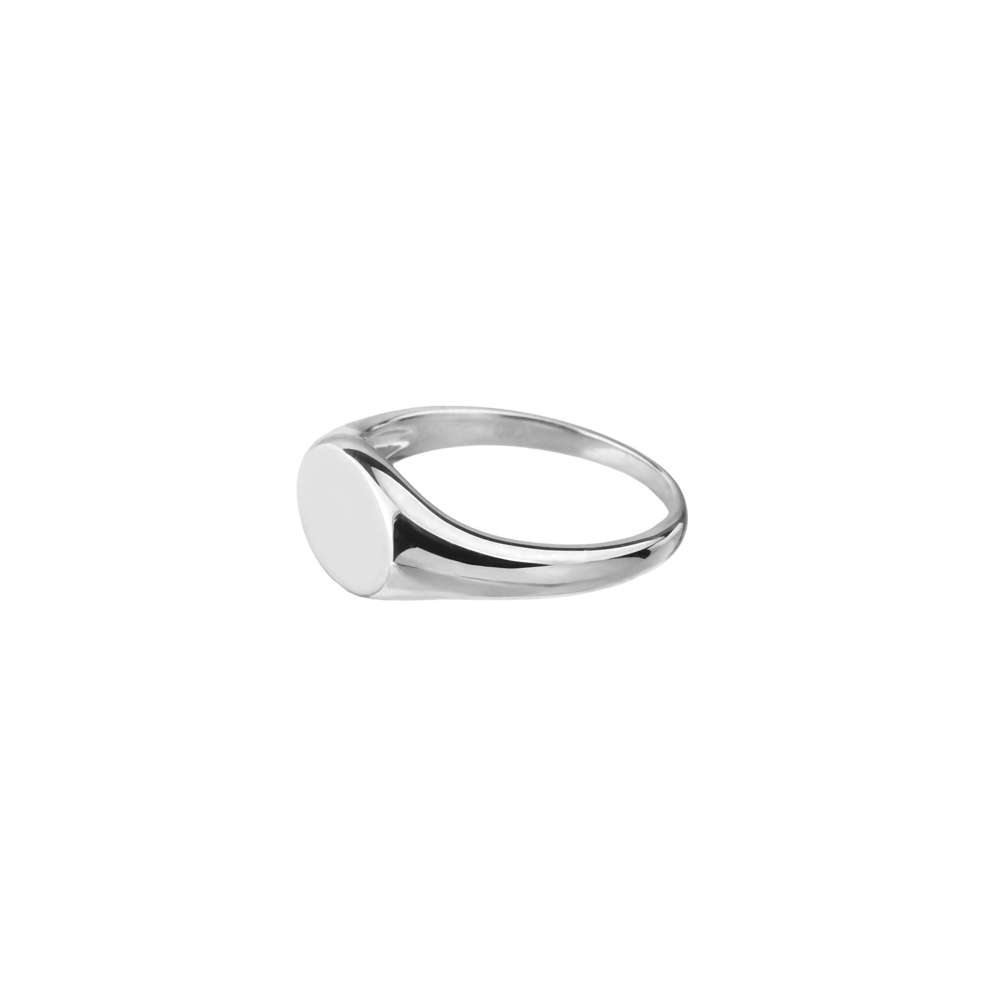 sterling silver womens signet ring side view