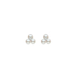 Trio Pearl Stud Earrings