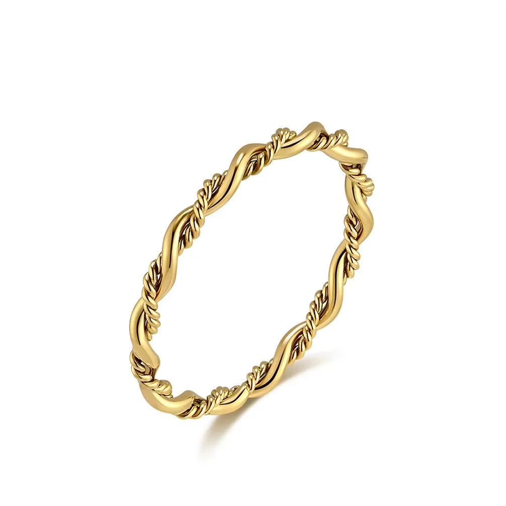gold rope ring stack collection 