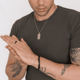 MENS BLACK STEEL ID BRACELET