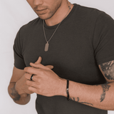 MENS BLACK STEEL ID BRACELET