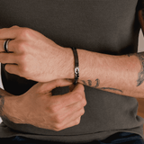 MENS BLACK STEEL ID BRACELET