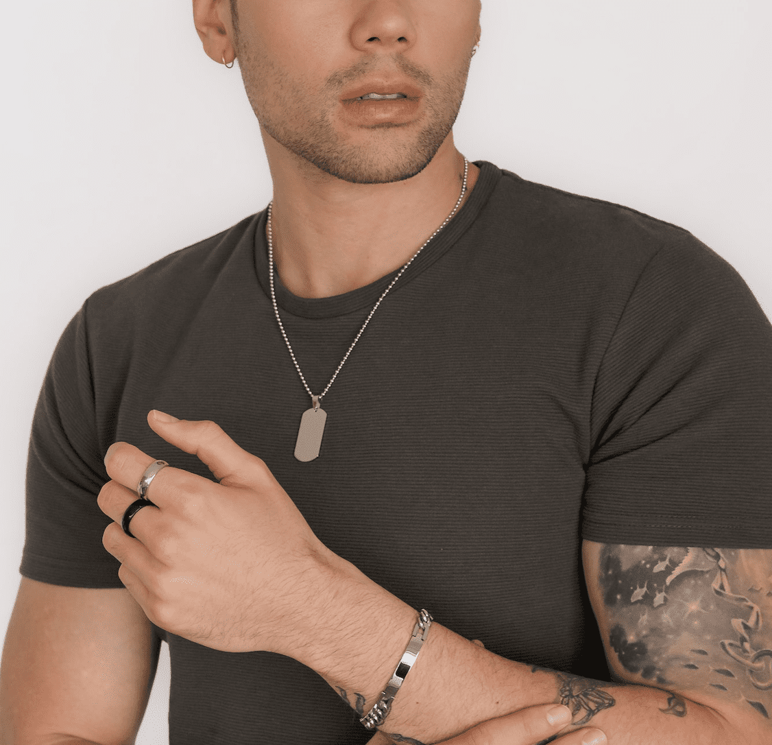 MEN’S STEEL DOG TAG NECKLACE