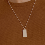 MEN’S STIRLING SILVER ENGRAVED BAR NECKLACE S