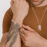 MEN’S STERLING SILVER CUSHION SIGNET RING