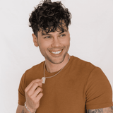 MEN’S DOUBLE STIRLING SILVER ENGRAVED DOG TAG NECKLACE