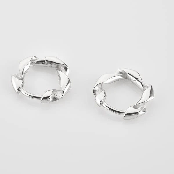 sterling silver hoop twist earring inside diameter 9.5mm