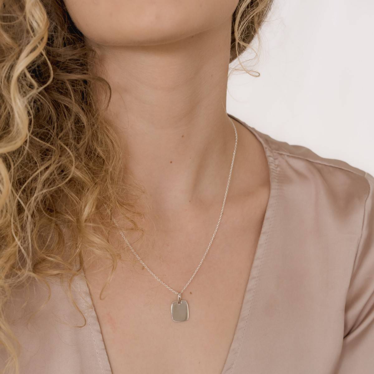 Silver square pendant