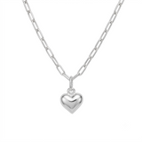 Personalised Curved Heart Paperclip Chain Necklace – Silver or Gold