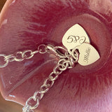 Silver Belcher Bracelet & Engraved Double Heart