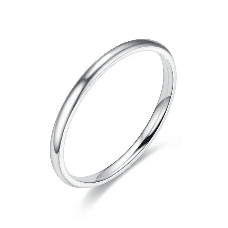Steel Ring 2mm wide ,this thin band style is suitable for men and women