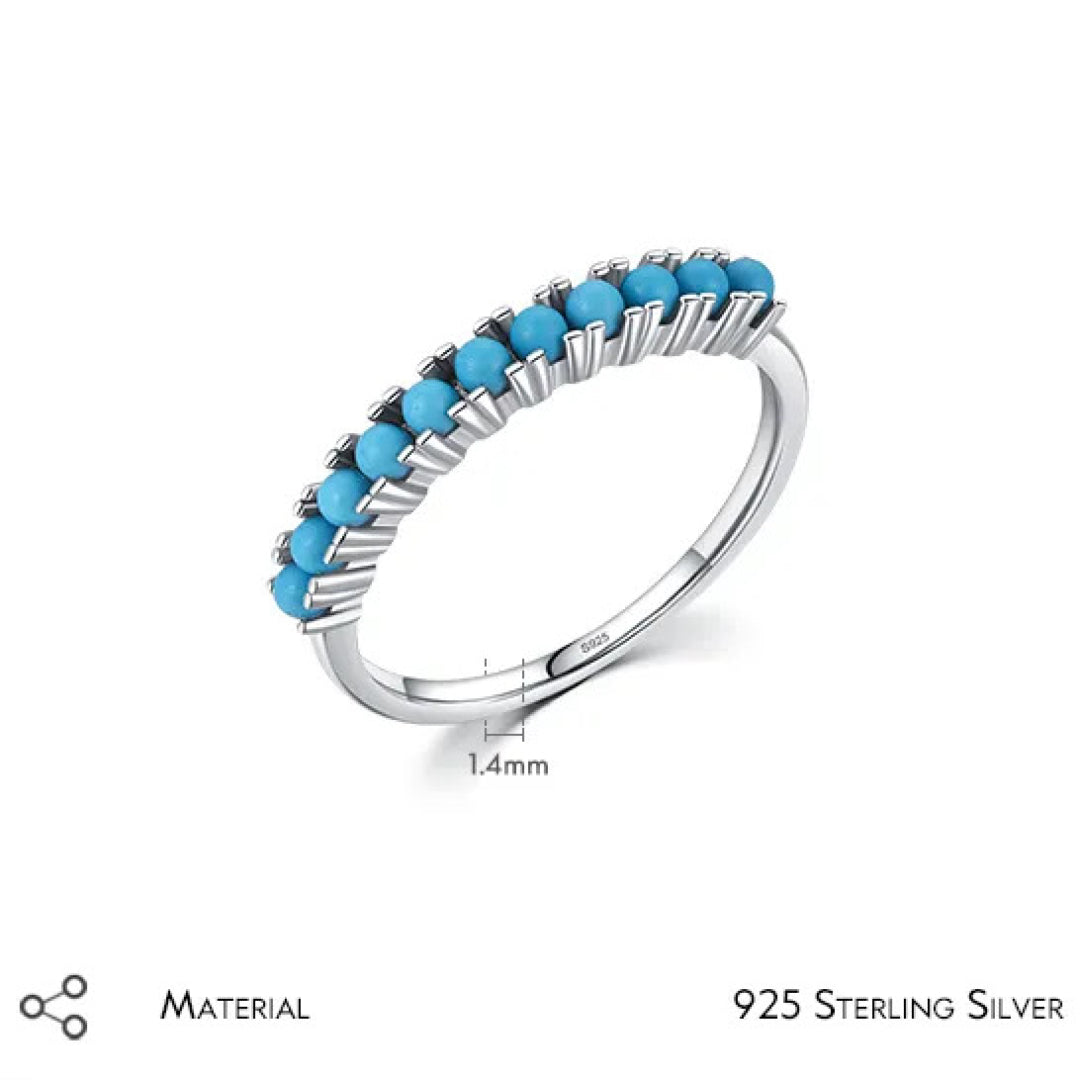 925 sterling silver turquoise inlay ring