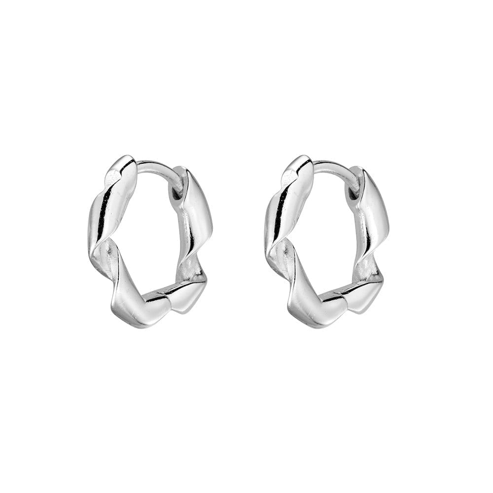 Sterling Silver Twist Huggie Earring