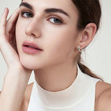 Sterling Silver Hoop Earrings with Emerald CZ