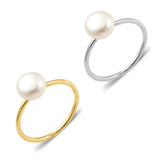 Fine Band Ring With 8MM Freshwater Pearl