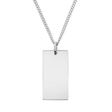 mens stainless steel engraved bar necklace