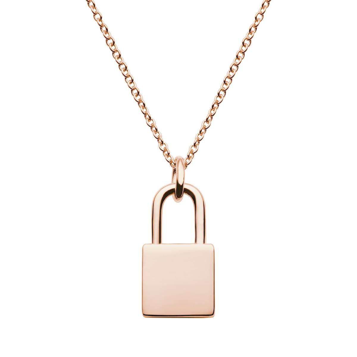 rose gold lock necklace