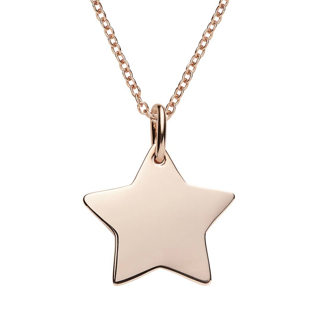 Engravable Rose Gold Star Necklace - Personalised Jewellery from The ...