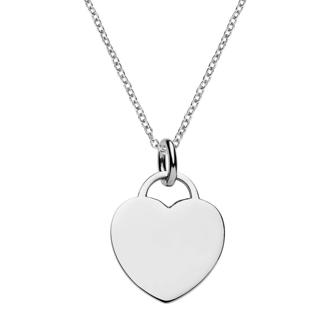 sterling silver heart tag necklace