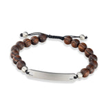 Personalised Natural Tigerwood Engraved Bracelet