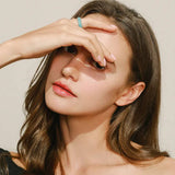 Sterling Silver Turquoise Pavé Band Ring