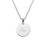 my name necklace - silver disc & rolo chain