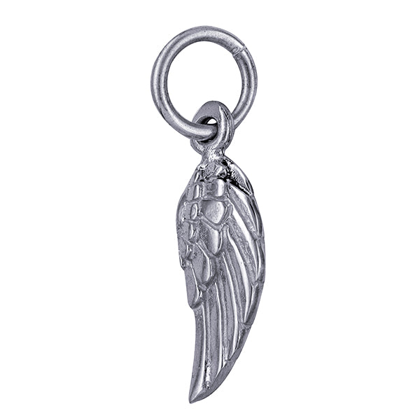 angel wing charm made from sterling silver