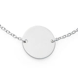 Minimal sterling silver bracelet with engraved round disc
