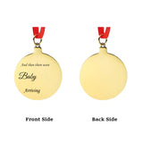Engraved Gold Bauble Ornament
