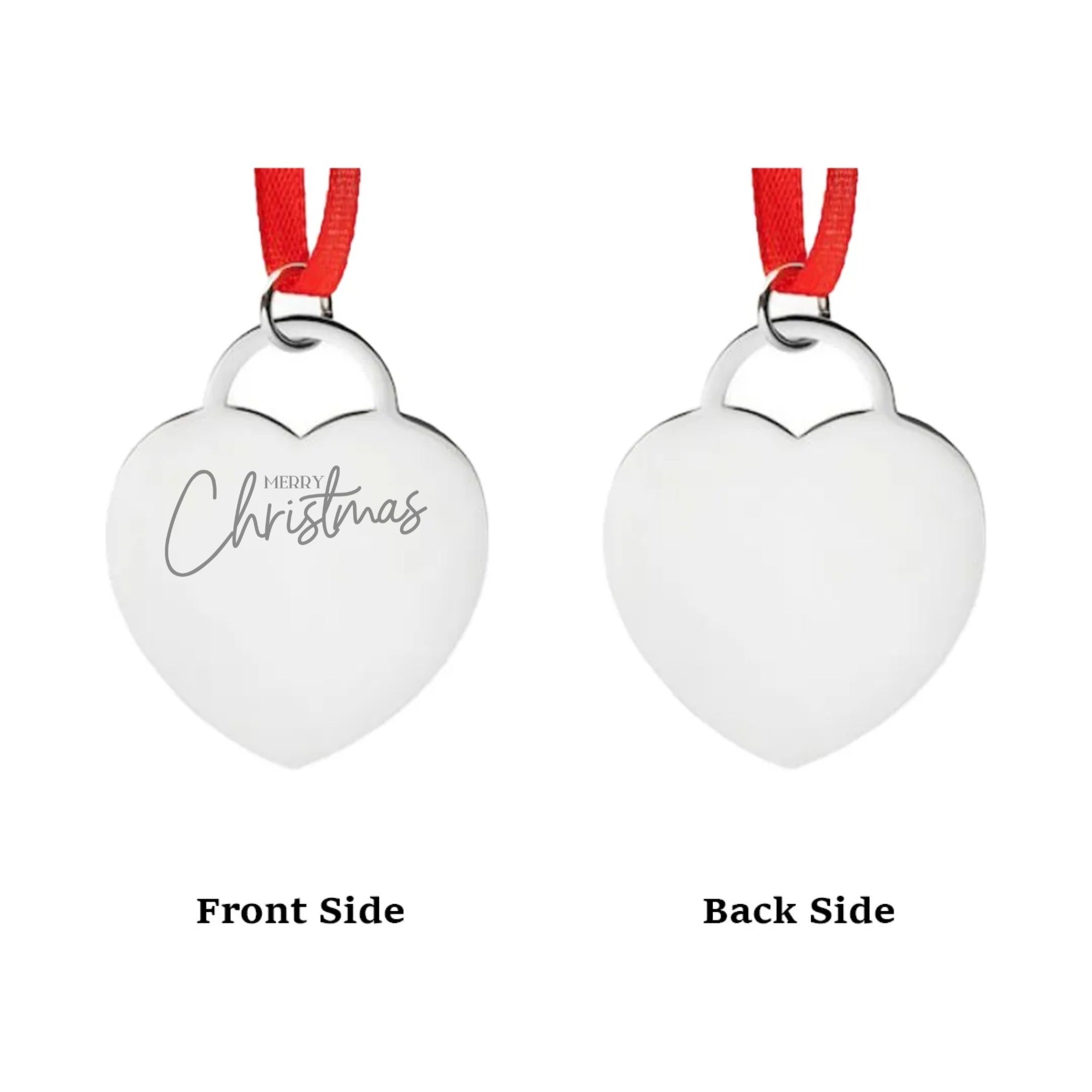 Engraved Silver Heart Ornament