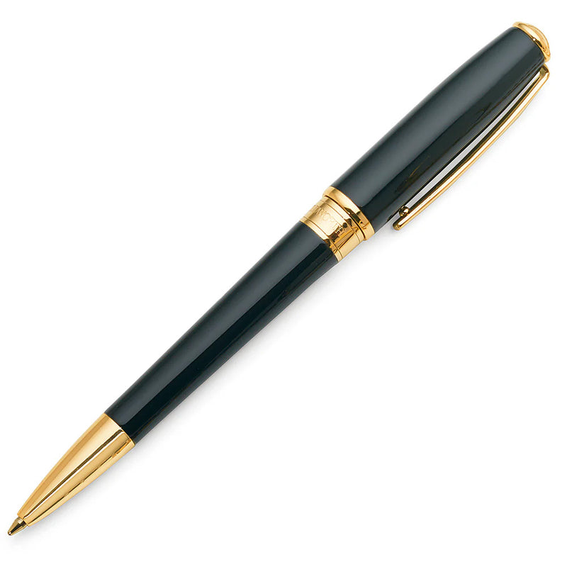 luxe black laquer pen with gold plated detail - engrave the barrel