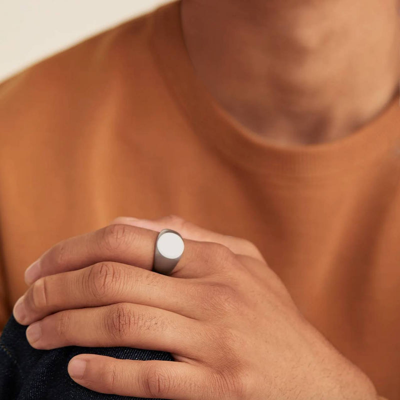 bold round signet ring