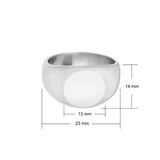 bold round steel signet ring dimensions