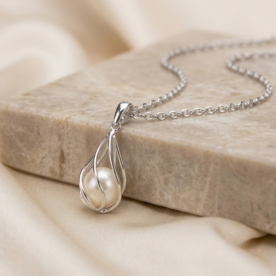 caged pearl pendant