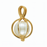 9ct gold cage pendant with 11mm pearl inside