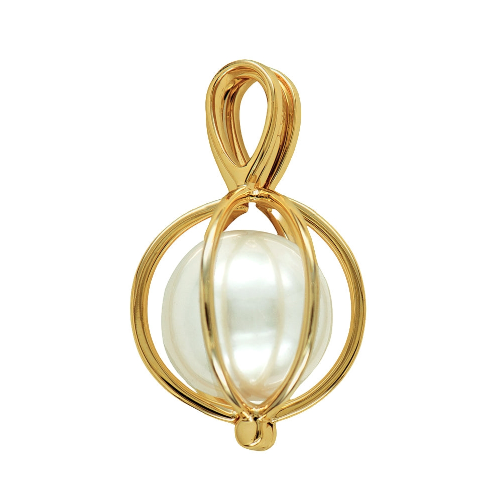 caged pearl pendant sterling silver and cultured  pearl