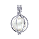 caged pearl pendant sterling silver and cultured  pearl