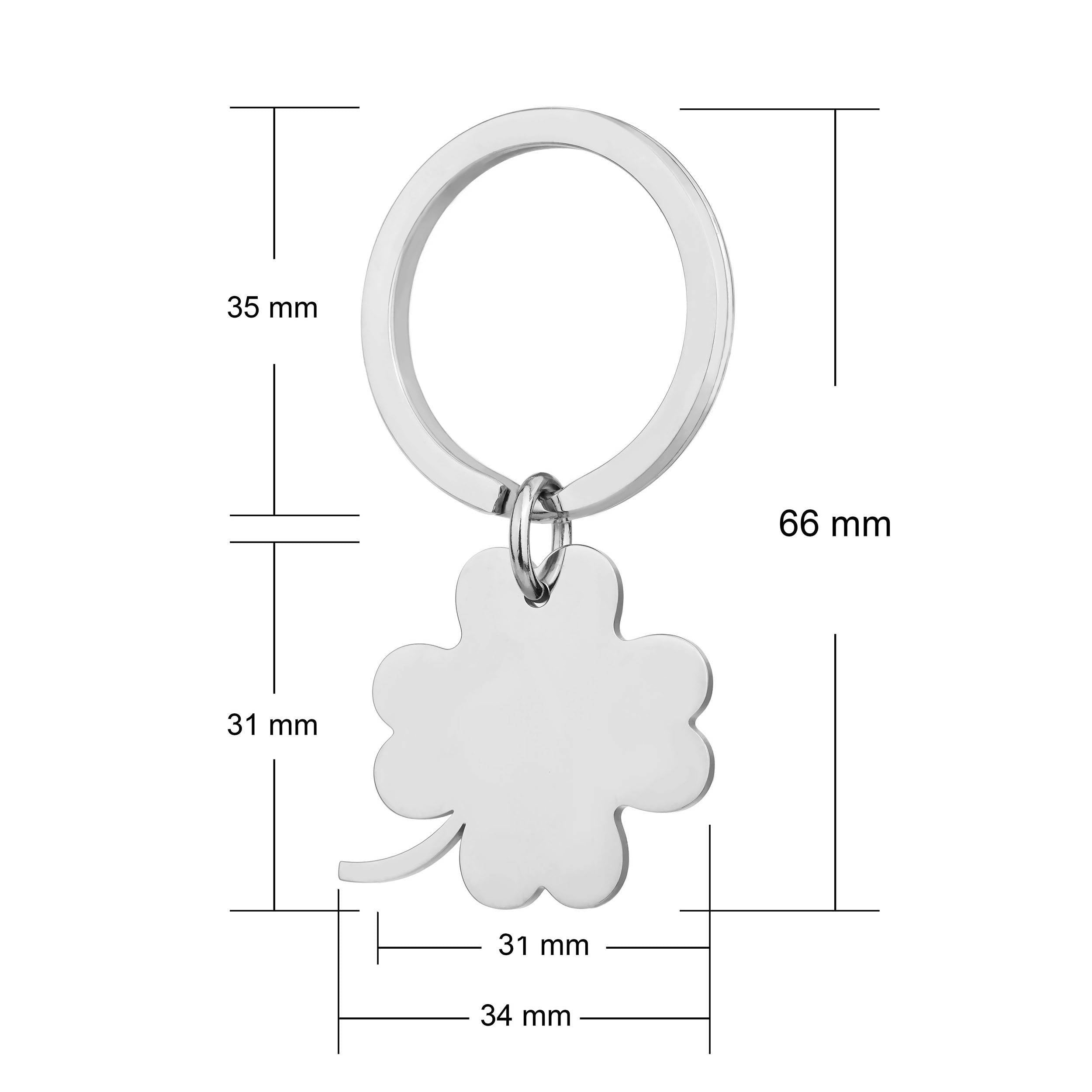 clover keyring dimensions