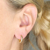 croissant twist earrings small hoop