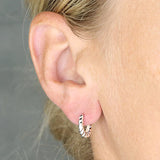 croissant twist hug earring hoop 14mm sterling silver